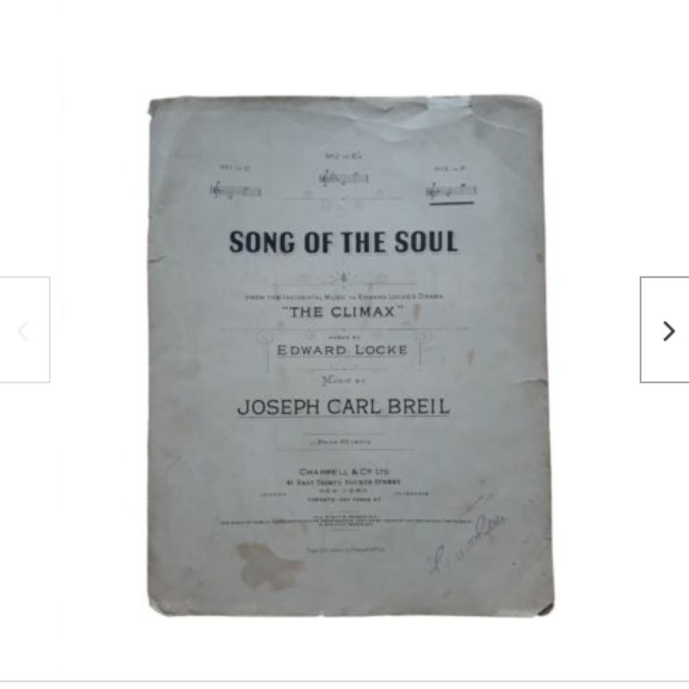 1909 Song of the Soul Joseph Carl Breil from Drama Climax by Edward Locke